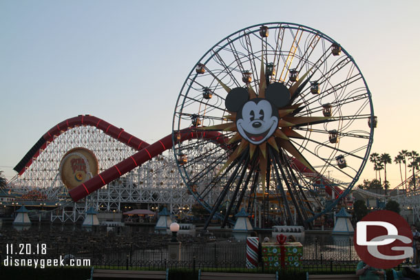 Pixar Pier as the sun was setting.