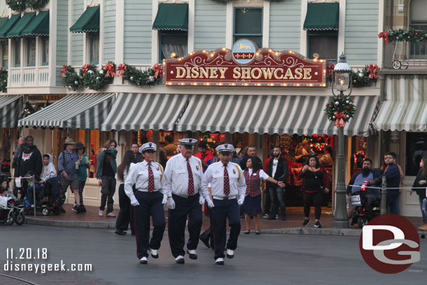 Flag Retreat Ceremony in Town Square at Disneyland.