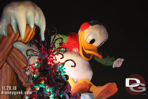 Donald Duck in A Christmas Fantasy Parade at Disneyland