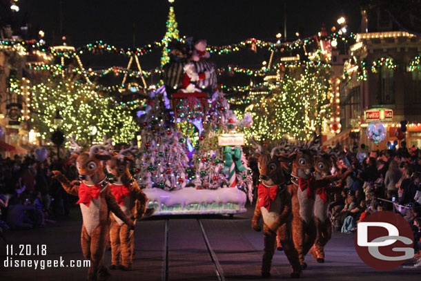 Santa and his reindeer are the final for A Christmas Fantasy Parade