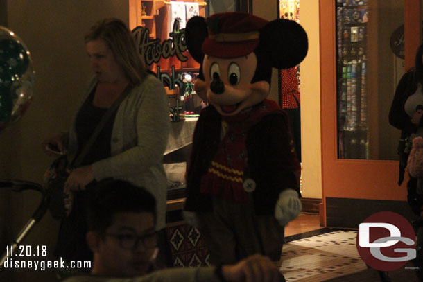 Mickey strolling along Buena Vista Street