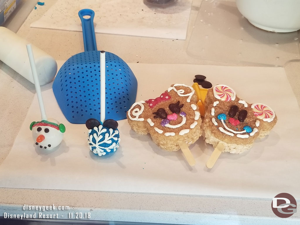 Some holiday offerings at Trolley Treats on Buena Vista Street in Disney California Adventure.