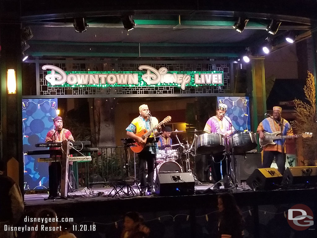 Island Raggae Band performing in Downtown Disney