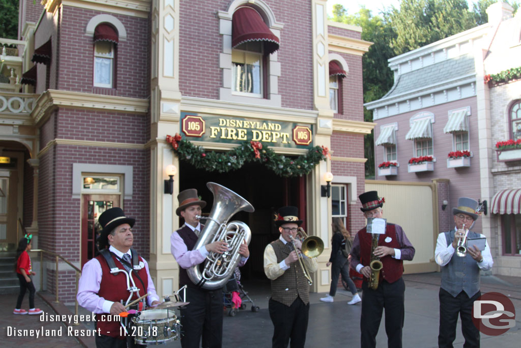 The Dickens Yuletide Band performs Sunday through Thursday on Main Street USA so I typically miss them during my visits.  