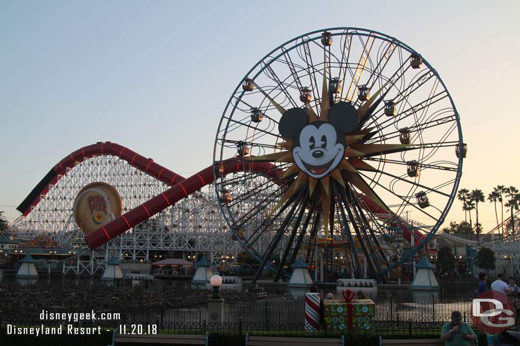 Pixar Pier as the sun was setting.