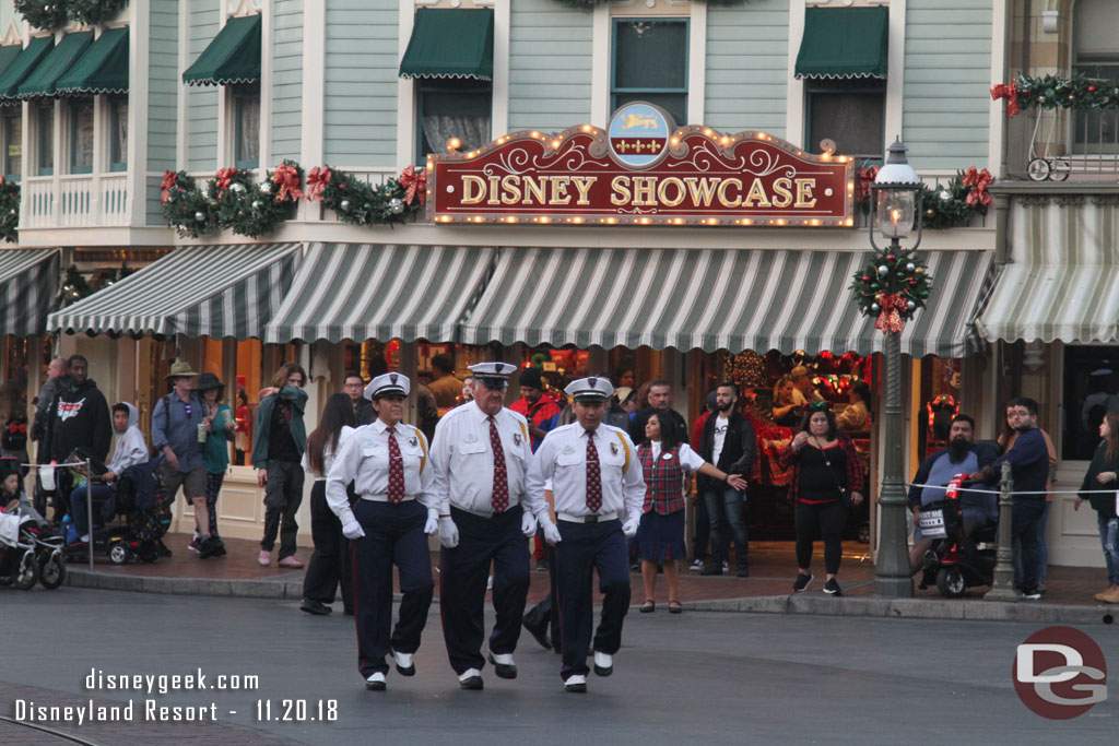 Flag Retreat Ceremony in Town Square at Disneyland.