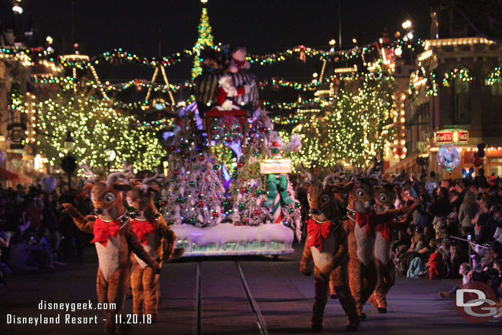 Santa and his reindeer are the final for A Christmas Fantasy Parade