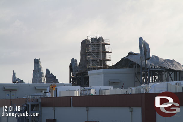 A look across the project at some of the remaining scaffolding on rock formations you can see