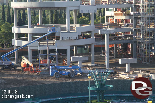 A closer look at the steel being installed for the escalator to the second floor.