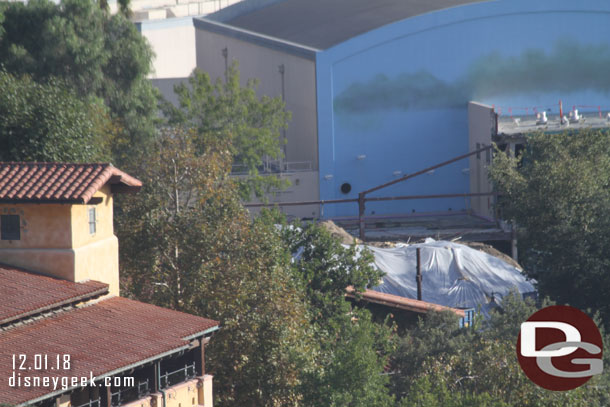 A closer look.  In the center you can see the dirt pile that we saw from ground level.