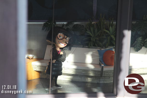 Edna Mode near the Incredicoaster station.