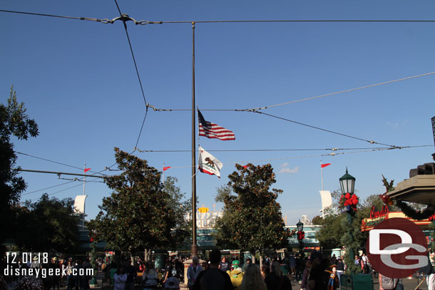 Flags at half staff to honor President H.W. Bush