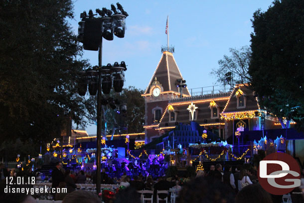 Preparations continue on the stage and guests are being seating now, 30 minutes till showtime.