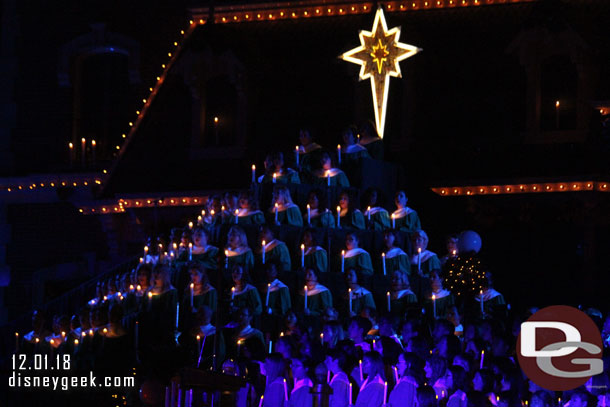 The choirs filled in the risers.