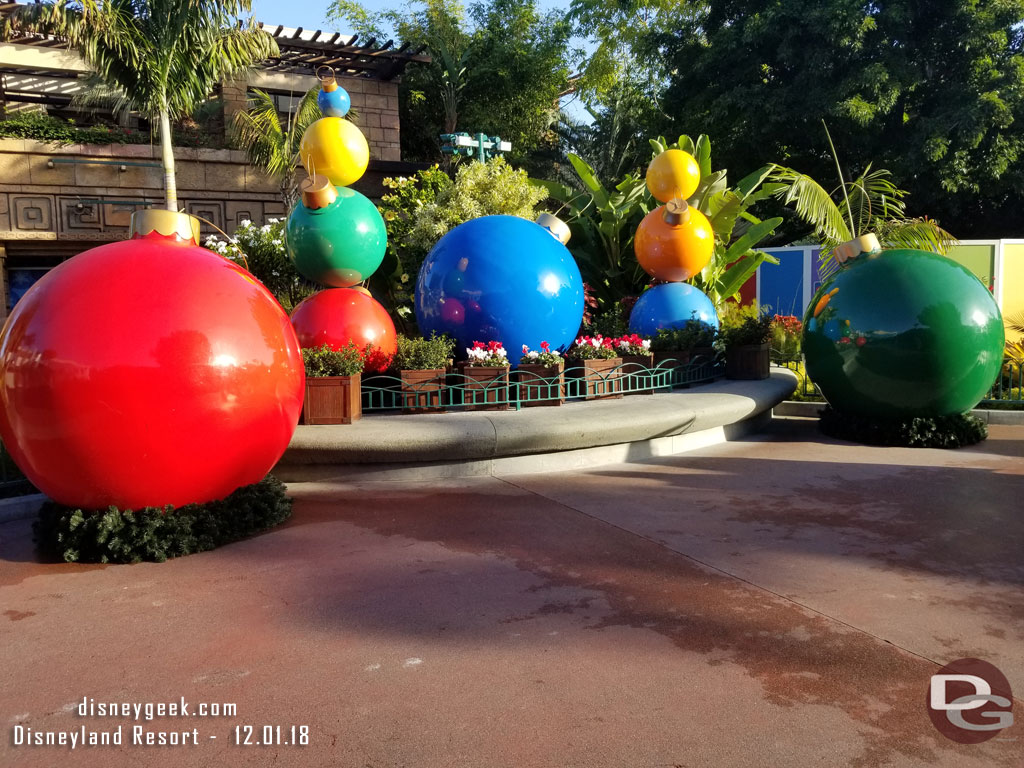 Ornaments added to the Downtown Disney decorations.  These look to be the ones from Bug