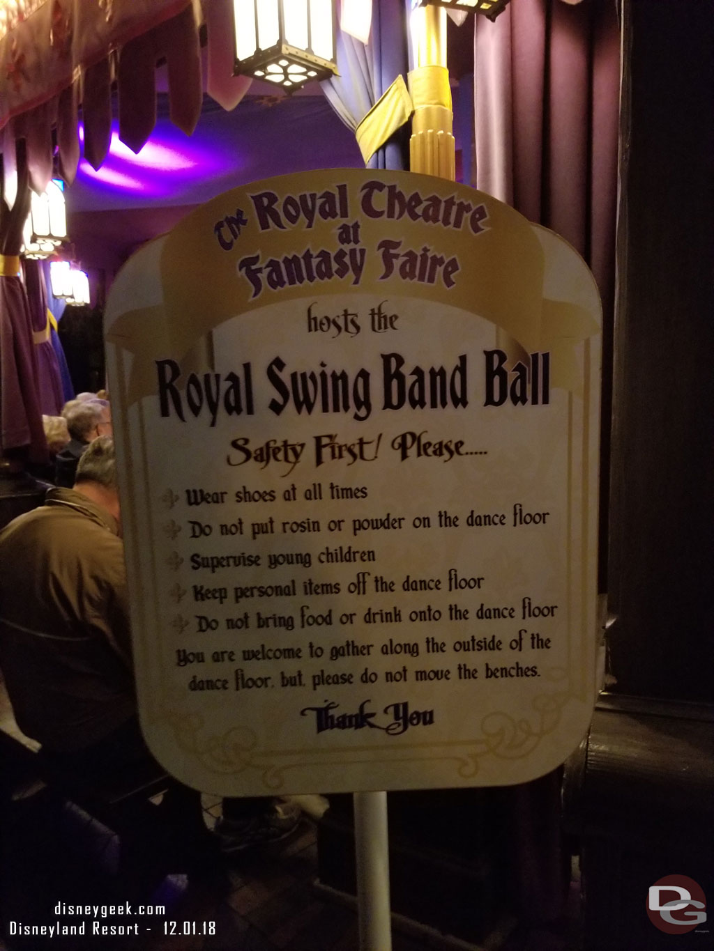 The Royal Theatre at Fantasy Faire was hosting the Royal Swing Band Ball since it was Saturday night.