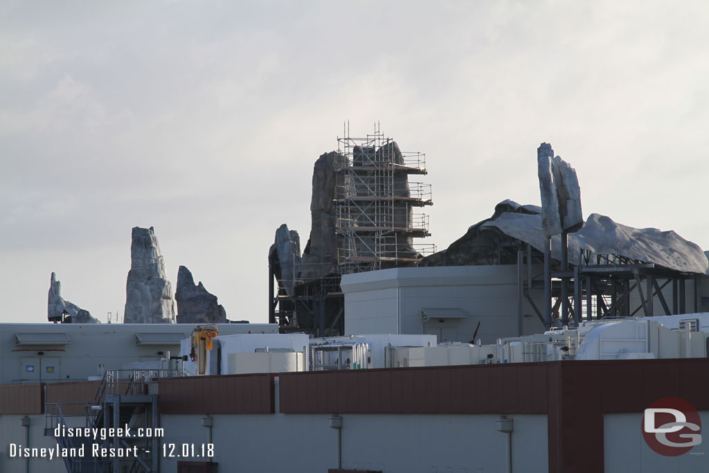 A look across the project at some of the remaining scaffolding on rock formations you can see