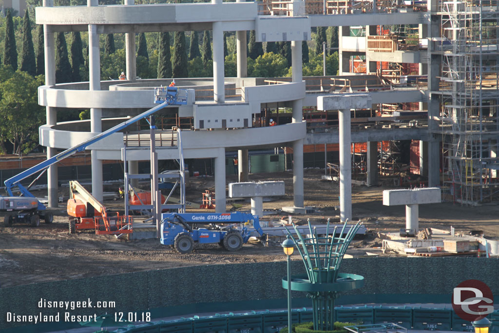 A closer look at the steel being installed for the escalator to the second floor.