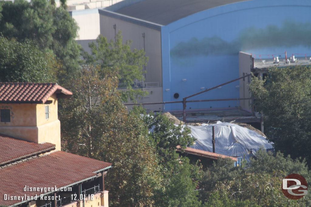 A closer look.  In the center you can see the dirt pile that we saw from ground level.