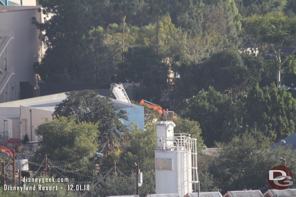 Looks like they have started to clear the trees and clovers around the restrooms and Fliks.