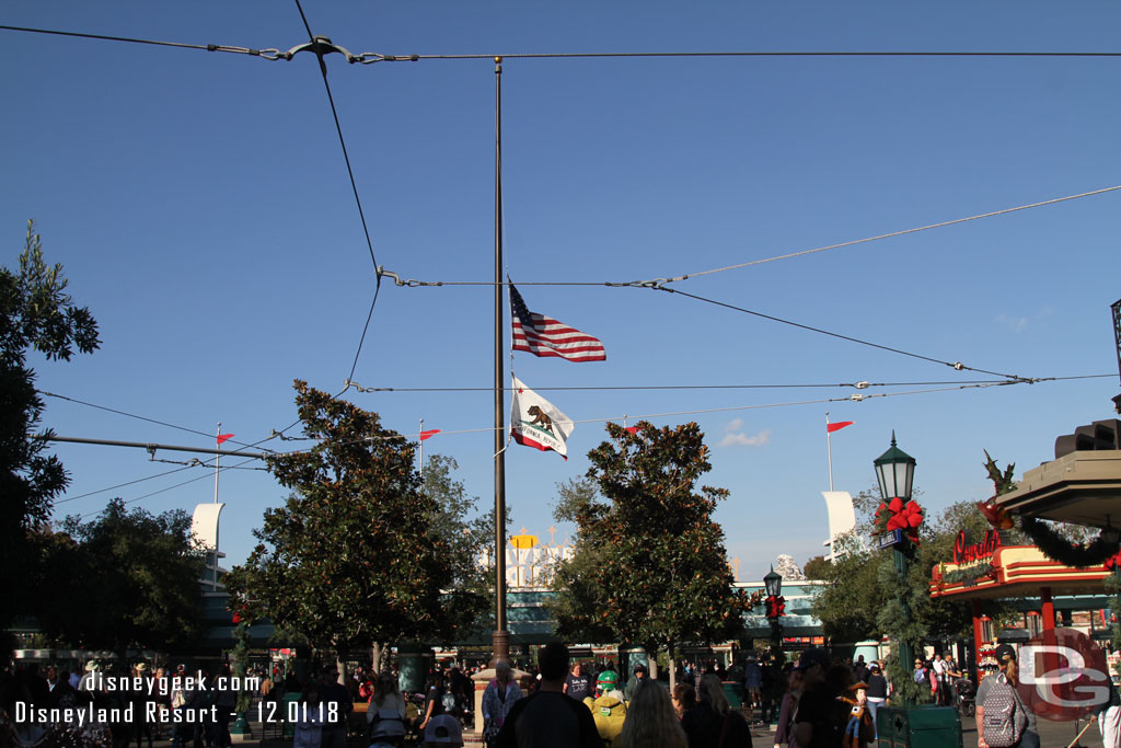 Flags at half staff to honor President H.W. Bush