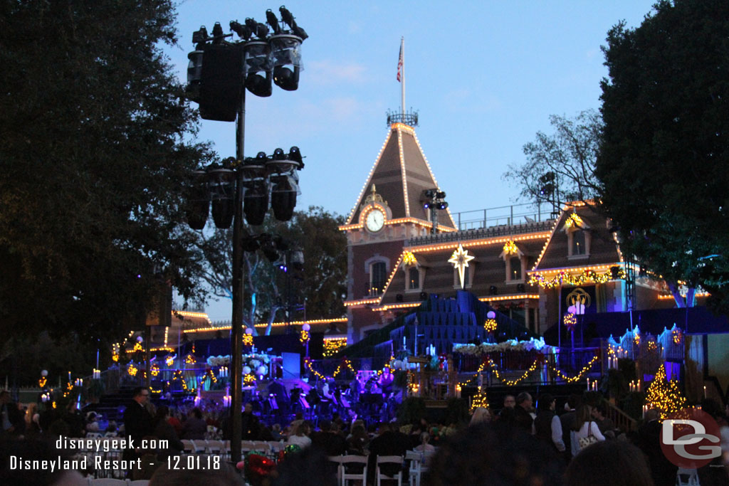 Preparations continue on the stage and guests are being seating now, 30 minutes till showtime.