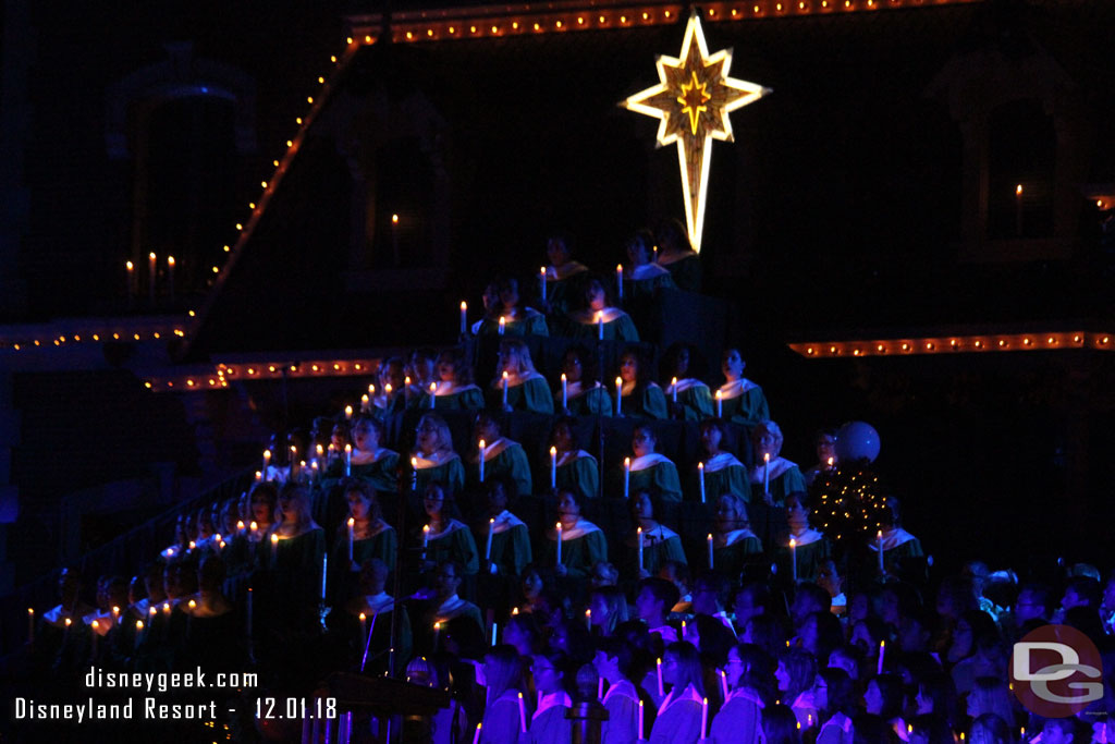 The choirs filled in the risers.