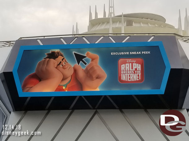 Ralph Breaks the Internet preview is still playing in Tomorrowland.