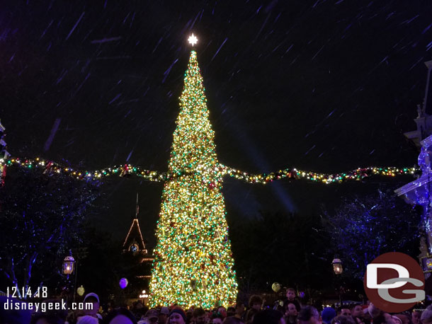 A finale look at the Main Street Christmas tree to end my visit.