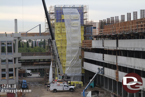 The elevator structure continues to move along.