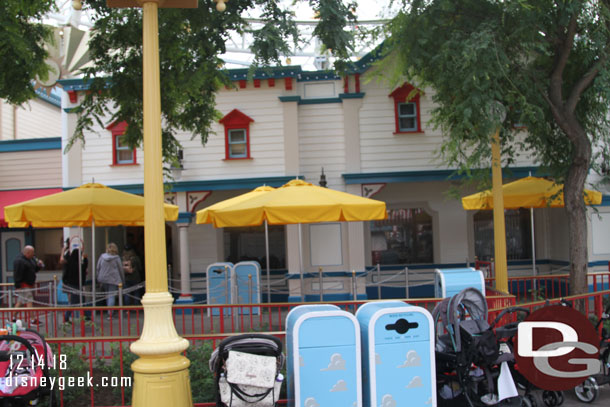 A short line for Toy Story Midway Mania..  the queue is only inside.  Posted at 30 minutes.