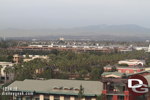 Looking toward the parking structures.