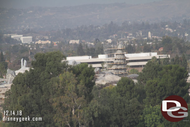 Looking north you can spot some of the spires for Star Wars: Galaxy's Edge