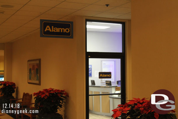 The Alamo office inside the hotel. This is where it relocated from Downtown Disney.  Wonder if it will move back.