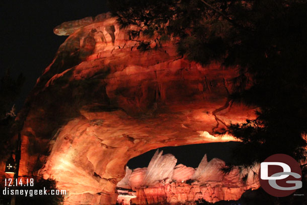 Walking into Ornament Valley Cars Land