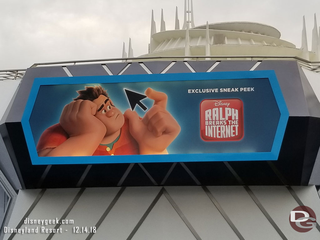 Ralph Breaks the Internet preview is still playing in Tomorrowland.