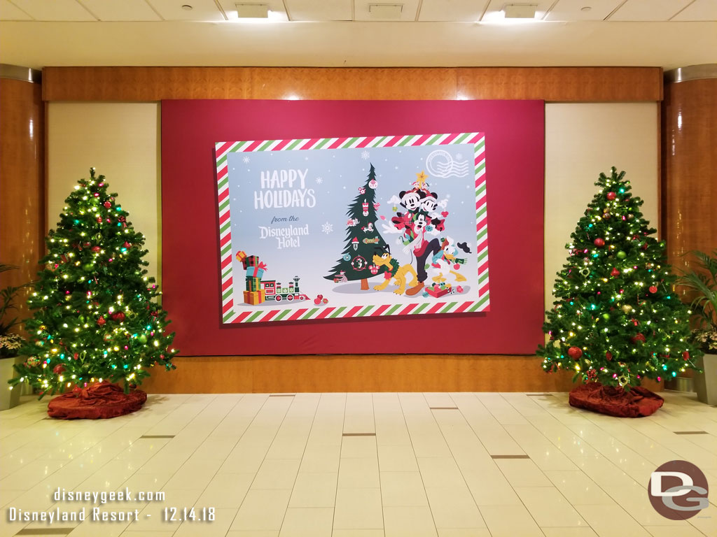 No gingerbread castle this year, instead a post card and a couple of Christmas trees cover the map.