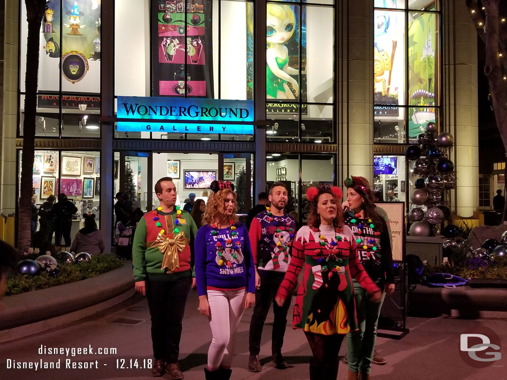 Holiday Harmony performing in Downtown Disney.