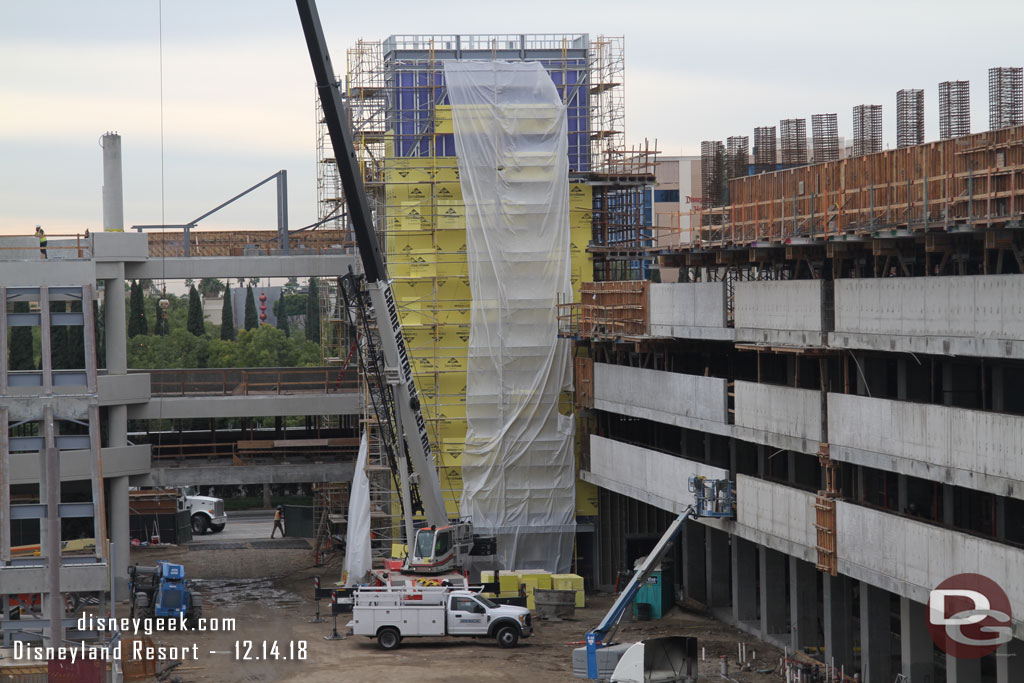 The elevator structure continues to move along.