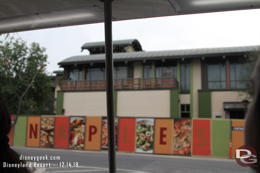 Walls still up for Naples on the tram route side.