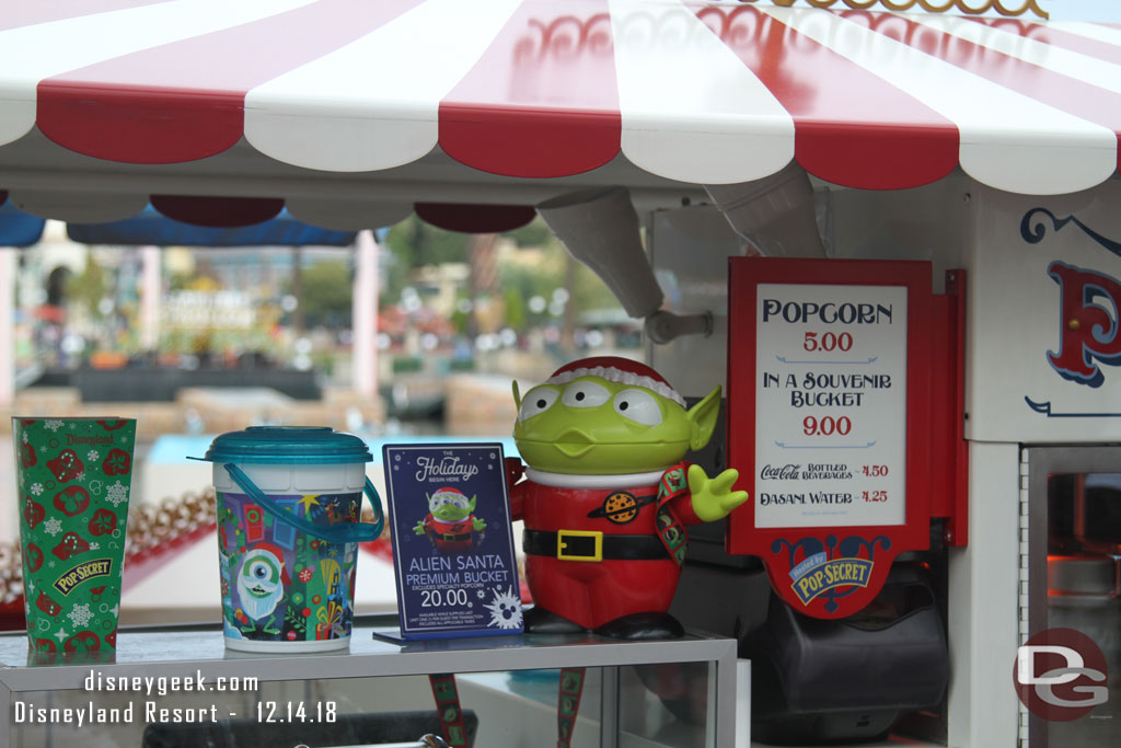 Plenty of Holiday Popcorn buckets still in stock around the parks.