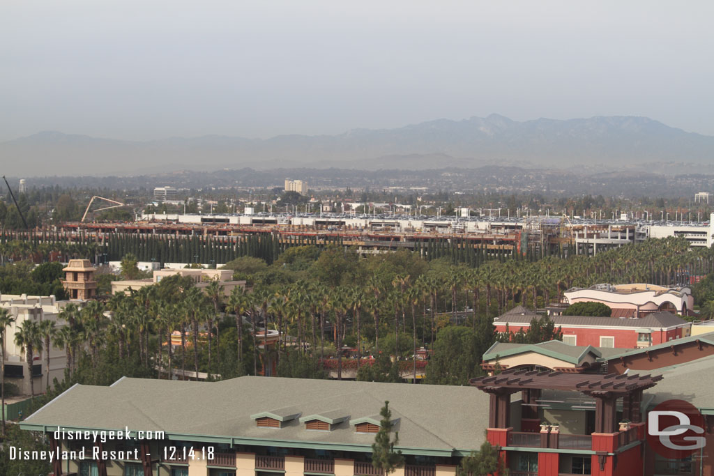 Looking toward the parking structures.