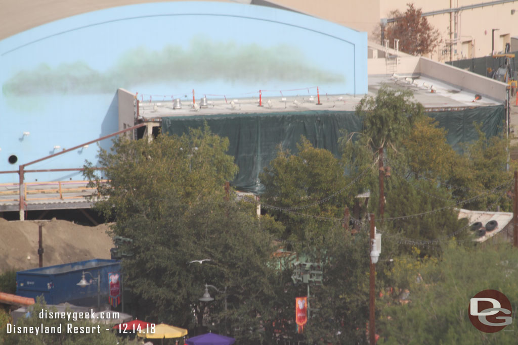 Hard to see much with the former theater thanks to the trees by Maters.