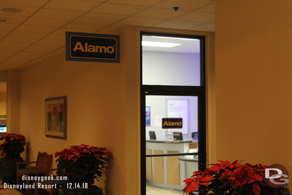 The Alamo office inside the hotel. This is where it relocated from Downtown Disney.  Wonder if it will move back.