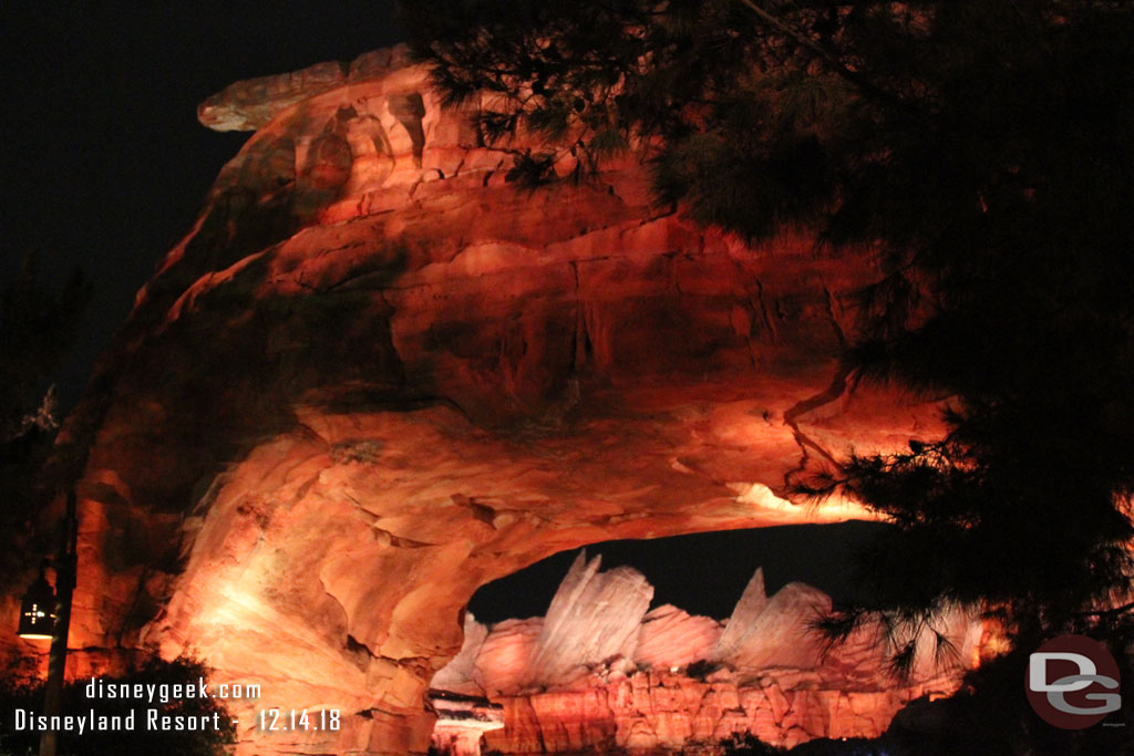 Walking into Ornament Valley Cars Land