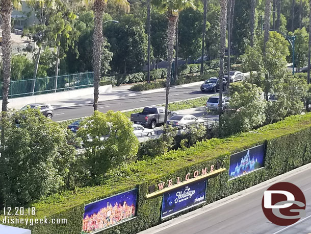 Traffic on Disneyland Drive was backing up.  Wonder if they closed the entrance to the garage temporarily.