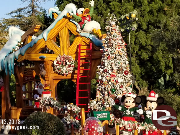 Santa is in the mail room while his sleigh is in for repairs.