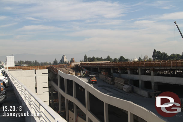 Here you can see the roof level forms and below it entrances to the 4th and 5th levels from the top ramp.