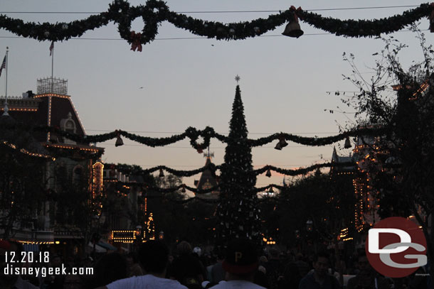 Arrived on Main Street before the Christmas tree lighting just as the Flag Retreat was concluding.