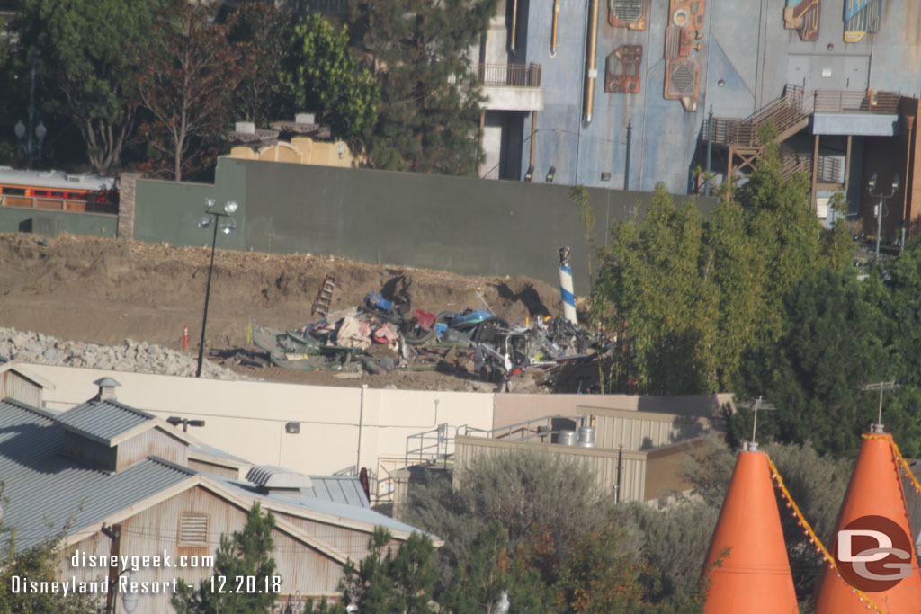 A closer look at the pile of trash which include parts of a clover, drive em buggie and more.